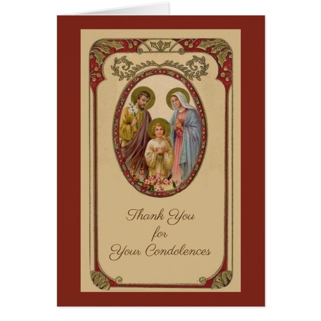 Tarjeta de agradecimiento de pésame funeral católi (Frente)