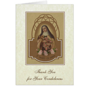 Tarjeta de agradecimiento de pésame funeral católi