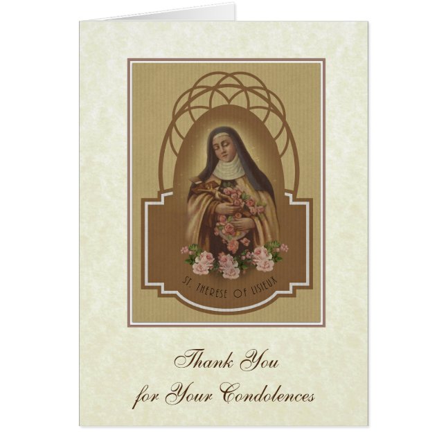 Tarjeta de agradecimiento de pésame funeral católi (Frente)
