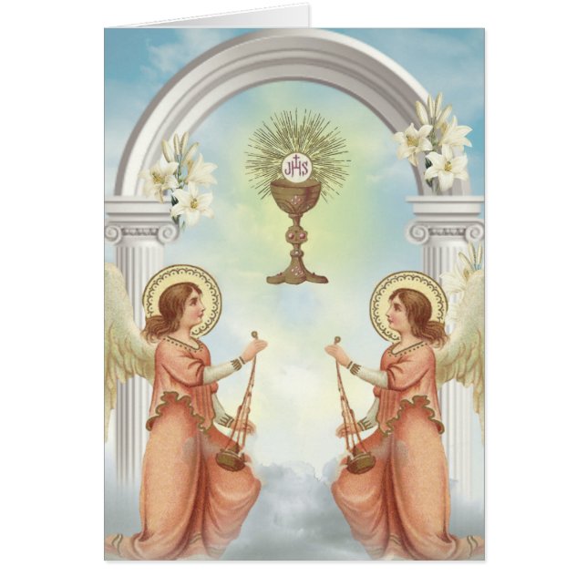 Tarjeta de agradecimiento de pésame funeral católi (Frente)