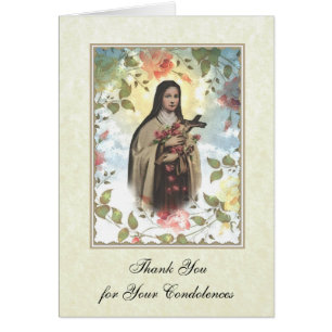 Tarjeta de agradecimiento de pésame funeral católi
