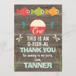 Tarjeta de agradecimiento de pesca de un solo pez