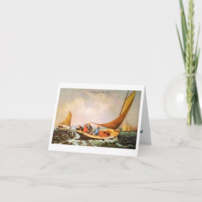 Tarjeta de agradecimiento de pesca histórica en el (Anverso)