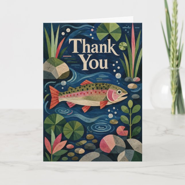 Tarjeta de agradecimiento de pescado | Tarjeta de  (Anverso)