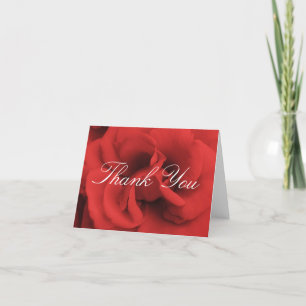 Tarjeta de agradecimiento de pétalos de rosa roja