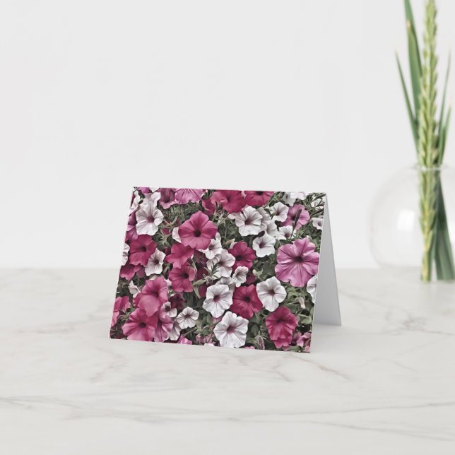 Tarjeta de agradecimiento de Petunias de mamá (Anverso)