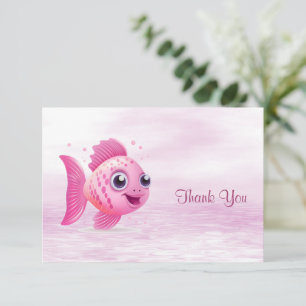 Tarjeta de agradecimiento de pez rosa