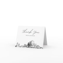 Tarjeta de agradecimiento de Phoenix Skyline Sketc