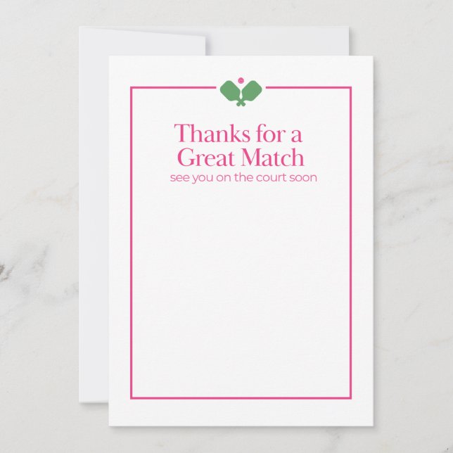 Tarjeta de agradecimiento de Pickleball | Gran Par (Anverso)