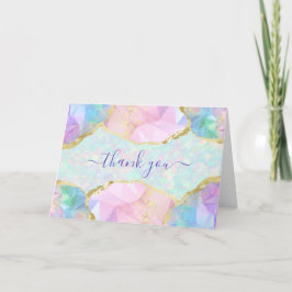 Tarjeta de agradecimiento de piedra preciosa de óp