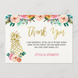 Tarjeta de agradecimiento de Pineapple Floral Baby