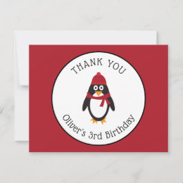 Tarjeta de agradecimiento de pingüino