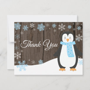 Tarjeta de agradecimiento de pingüino de invierno 