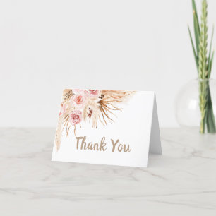 Tarjeta de agradecimiento de Pink Boho Floral Baby