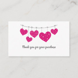 Tarjeta de agradecimiento de Pink Heart Garland