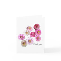 Tarjeta de agradecimiento de Pink Zinnia