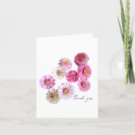Tarjeta de agradecimiento de Pink Zinnia