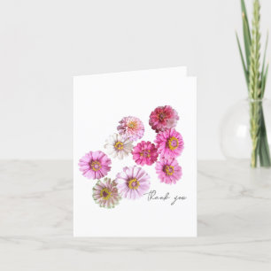 Tarjeta de agradecimiento de Pink Zinnia