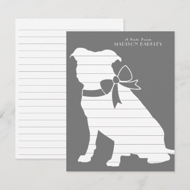 Tarjeta de agradecimiento de Pit Bulldog Puppy Pit (Anverso / Reverso)