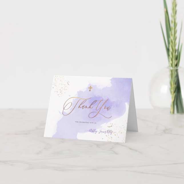 Tarjeta de agradecimiento de PixDezines Lavender W (Anverso)