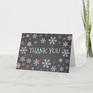 Tarjeta de agradecimiento de pizarra de invierno d