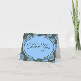 Tarjeta de agradecimiento de pizarra y azul
