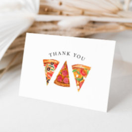 Tarjeta de agradecimiento de pizza acuarela