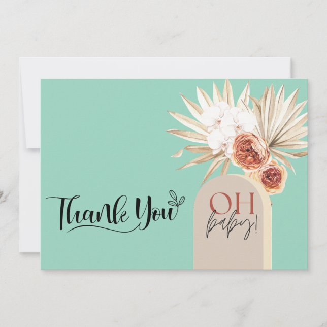 Tarjeta de agradecimiento de plantilla para baby s (Anverso)