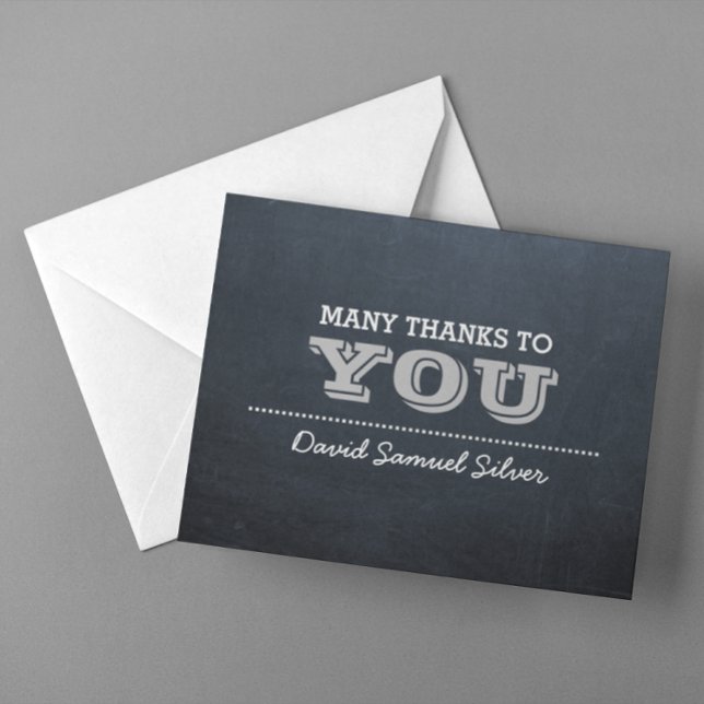 Tarjeta de agradecimiento de Plata de Chalkboard (Subido por el creador)