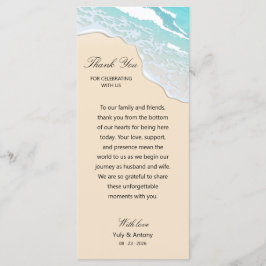 Tarjeta de agradecimiento de plato de playa tropic