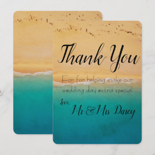 Tarjeta de agradecimiento de playa