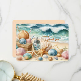 Tarjeta de agradecimiento de playa personalizada