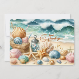 Tarjeta de agradecimiento de playa personalizada