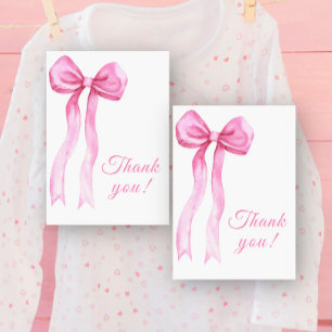 Tarjeta de agradecimiento de plegado rosado