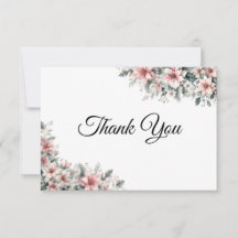 Tarjeta de agradecimiento de Poinsettia Rosa