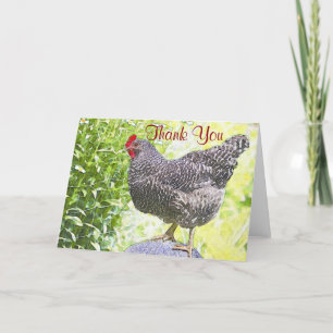 Tarjeta de agradecimiento de pollo de bonito