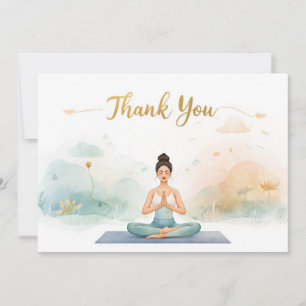 Tarjeta de agradecimiento de posición de yoga
