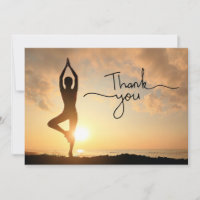 Tarjeta de agradecimiento de posición de yoga