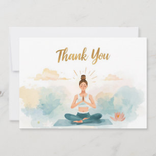 Tarjeta de agradecimiento de posición de yoga