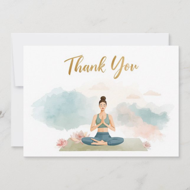 Tarjeta de agradecimiento de posición de yoga (Anverso)