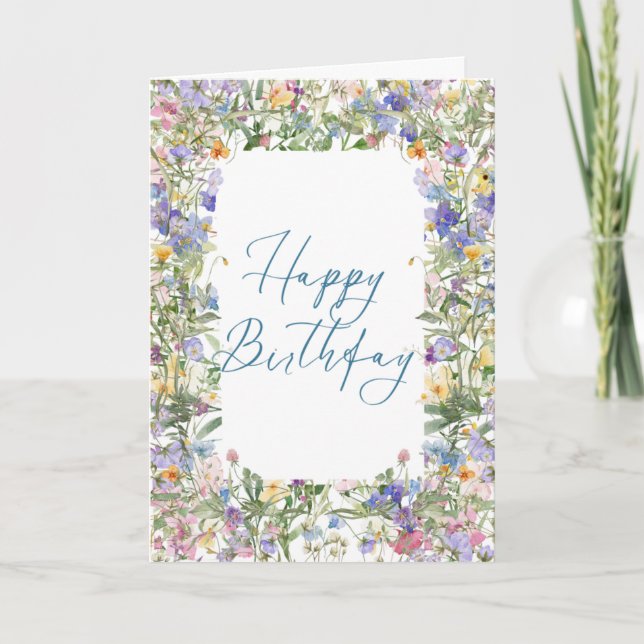 Tarjeta de agradecimiento de pradera silvestre ing (Anverso)