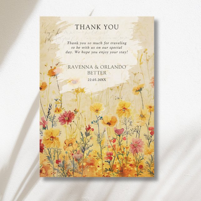 Tarjeta de agradecimiento de prado de flores silve (Subido por el creador)