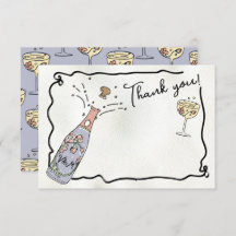 Tarjeta de agradecimiento de Presecco y Petals dib