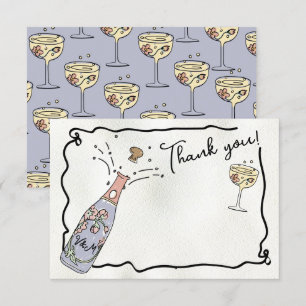 Tarjeta de agradecimiento de Presecco y Petals dib