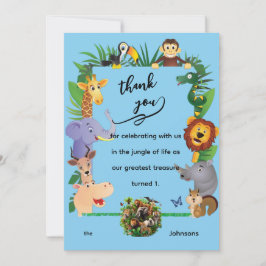Tarjeta de agradecimiento de primer cumpleaños de