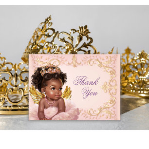 Tarjeta de agradecimiento de princesa afroamerican