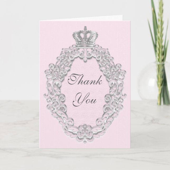Tarjeta de agradecimiento de princesa vintage de c (Anverso)