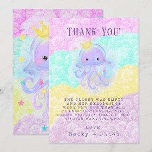 Tarjeta de agradecimiento de Princess Jellyfish Ba