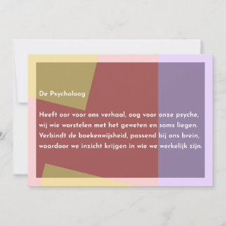 Tarjeta De Agradecimiento De Psycholoog