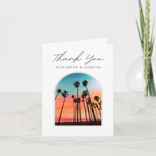Tarjeta de agradecimiento de puesta de sol de Sant (Anverso)